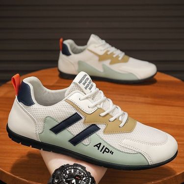 Summer New Breathable Mesh White Men's Trendy Versatile Flat Casual Single Sports Board Shoes_voghion.com