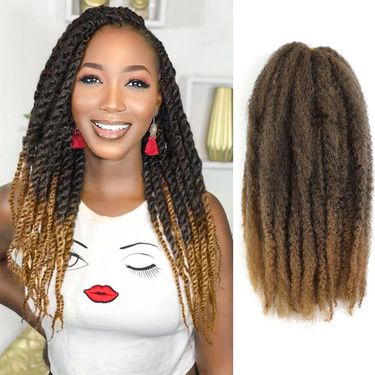 Synthetic Braided Wigs Wigs Hand Torn Big Caterpillar Hair Extensions Marley Braids Hair Fluffy Crochet Hair Dirty Braids_voghion.com