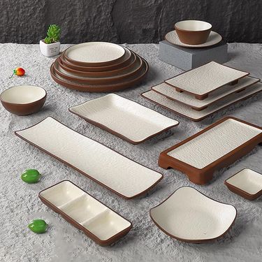 Trendy Melamine Serving Plate - Japanese Style BBQ & Hot Pot Dish Multi-Purpose Buffet Tray For Restaurants And Home Use_voghion.com