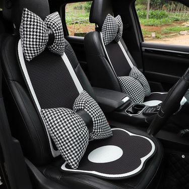 Car seat cushion light luxury flower breathable mesh car non slip seat cooling pad ins net celebrity car interior products female_mkmklike.com