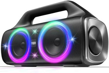 80w(Peak)Portable Wireless Speaker With Lights,Stereo Loud Sound,IP67 Waterproof,Deep Bass Outdoor Bluetooth-5.0 ,For Home Party Beach Camping Gifts_voghion.com