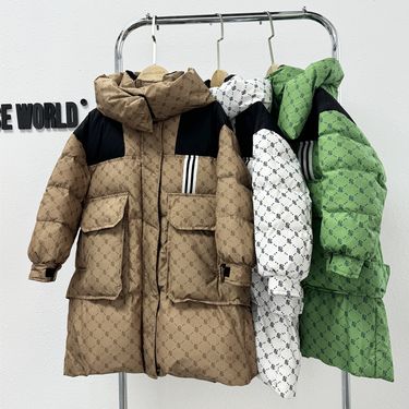 Teenage and guys 2024 new loose casual fashion boys and girls jacket thick medium and long children's down jacket_voghion.com