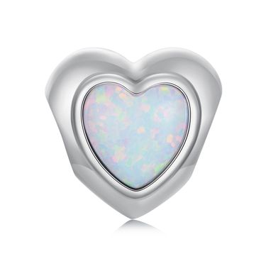 Opal Heart Charm Sterling Silver Charm,SCC2988_voghion.com