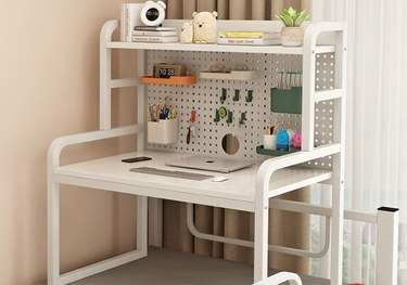 Pegboard Computer Bookshelf Integrated Student Dormitory Bunk Bed Multifunctional Study Desk_voghion.com