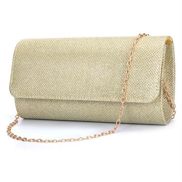 One piece of flash material simple evening bag banquet handbag hand clutch cosmetic bag_voghion.com