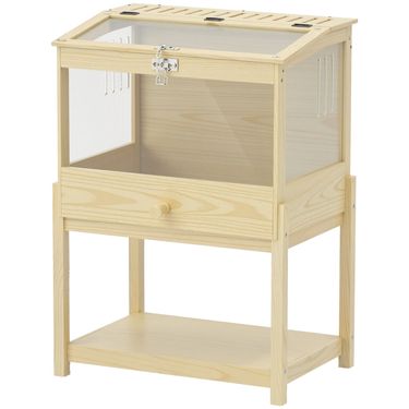 Hamsterkäfig 2 Etagen 83,2x103cm Mit Klappbarem Deckel, Naturholz_voghion.com