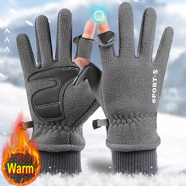 Men's Winter Solid Women Outdoor Polar Fleece Touchscreen Thicken Warm Cold Gloves Motorcycle Cycling Wrist Glove_voghion.com
