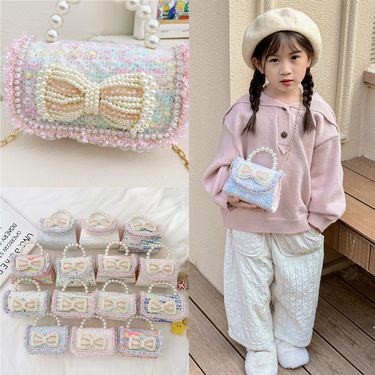 Andralyn Children's Bag Fashionable Shoulder Bag Cartoon Pearl Bow Crossbody Bag Mini Princess Zero Wallet_viptrois.com