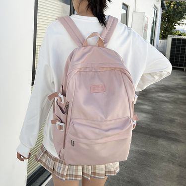 Women's Stylish Waterproof Backpack For School And Travel, Lightweight Laptop Bag With Cushioned Straps, 15-Inch Capacity, Pink_voghion.com