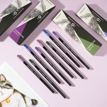 Professional Sketch Charcoal Pencils Set - 12PCS Soft/Medium/Hard/Extra Soft Charcoal Pencils For Artists, Drawing & Sketching (Wooden)_voghion.com
