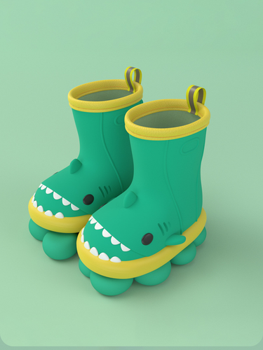 Cute Sharks Boots for Little Kids Lovely Rain Boots Slip-On Boys Girls Outdoor Garden Boots Waterproof Lightweight_voghion.com