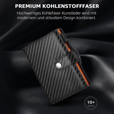 Premium Carbon Fiber RFID Blocking Card Holder – Slim & Secure Minimalist Wallet For Men & Women (Ultra-Fiber Black)_voghion.com