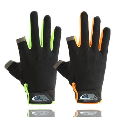 Outdoor fishing gloves fly crack Road leakage two fingers high elasticity driving sports touch screen Express take-out writing riding gloves_voghion.com
