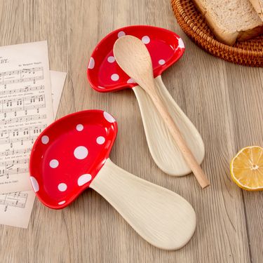 Cross-Border INS Colander Holder High-Value Mushroom Soup Rack Restaurant Ceramic Home Retro Spoon Rest_voghion.com