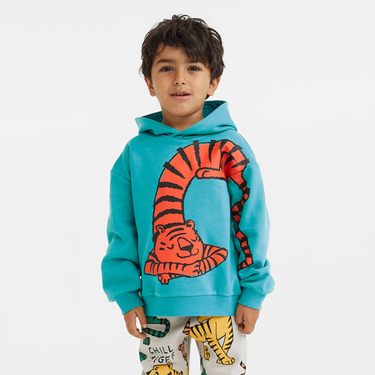 Children's Clothing Children Plus Fleece Hoodie Winter Composite Integrated Fleece Top Plus Fleece Warm Cartoon Children's Hoodie_voghion.com