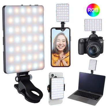 Mini Fill Light RGB LED Straight Pocket Video Photography Lighting Pocket Live Vlog Clip For Phone IPhone IPad Laptop Camera_voghion.com