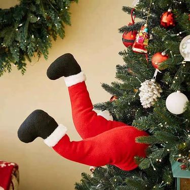 Christmas tree decoration Plush door decoration Santa Elf legs Christmas decorator Residence decoration_voghion.com