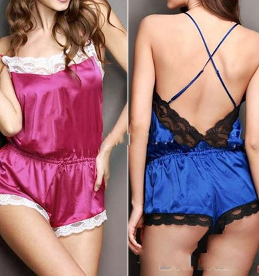 Women's sexy underwear silk pendant pajamas sexy one-piece pajamas_voghion.com