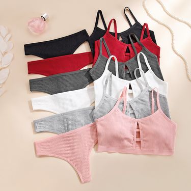 Women Sports Bra Thong Set Seamless Comfort Bras Ladies Tops Vest Bralettes Athletic Wireless Wrap Chest Crop Top For Yoga Fitness Exercise_voghion.com