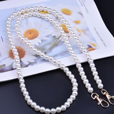 Elegant 10mm Pearl Chain Bag Strap - Adjustable Shoulder Crossbody Handbag Accessory With Gold/Silver Hook (Multiple Lengths)_voghion.com