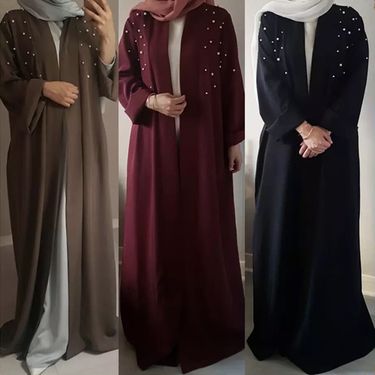 Women's Clothing Long Skirt Abaya Middle East Dubai Nail Pearl Large Size Cardigan Robe Spot_voghion.com