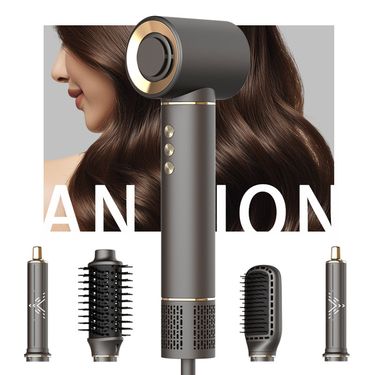 5-in-1 Ionic Hair Dryer & Hot Air Brush Set – 1300W Brushless Motor, Negative Ion Frizz Control, 3 Heat/Speed Settings, EU/US/UK Plug_voghion.com
