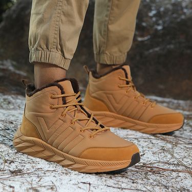 Unisex Waterproof Snow Boots With Wide Toe Box - Insulated Winter Hiking Shoes For Men & Women, Slip-Resistant Outdoor Boots With Faux Fur Lining_voghion.com