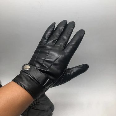 Men's Sheepskin Winter Outdoor Riding Driver Business Warm Fleece Lined Thickened Windproof Gloves_voghion.com