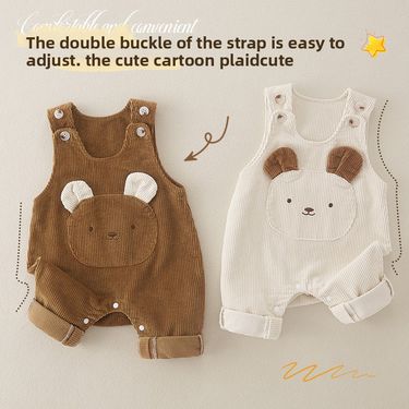 Baby Overalls Corduroy Spring And Autumn 0-3 Year Old Boy Baby Jumpsuit Open Casual Loose A Children's Pants_voghion.com