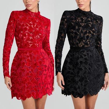 Women's Clothing Autumn And Winter Long Sleeved Zipper Dress Casual Fashion Party Dress_voghion.com