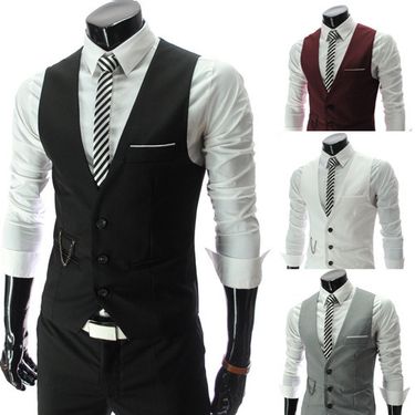 Men's casual Korean version slim fit business professional suit vest men's jacket_voghion.com