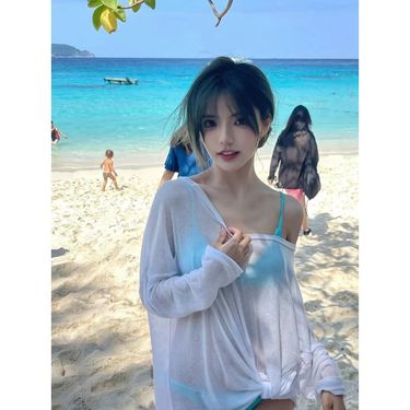 Seaside Vacation Swimsuit Bikini Blouse Can Be Used For Swimming Outside The Beach Sunscreen, Hot Spring Blouse Jacket Women_voghion.com