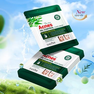 SADOER Tea Tree and Oil Control Print Student Skin Care Product Moisturizing Anti Acne Tablet facial mask_voghion.com