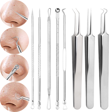 1 Set Dual Heads Stainless Steel Acne Needle Pimples Blackheads Cleaner Face Beauty Skin Care Pore Cleaner Nee_voghion.com