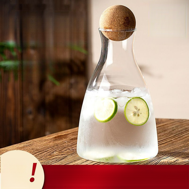 European Style Glass High Temperature Resistant Juice Large Capacity Household Cold Brew Lemon Water Pitcher_voghion.com