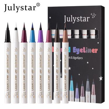 Julystar Long Lasting Waterproof Eyeliner 6 Piece Set For Eye Makeup Pen_voghion.com