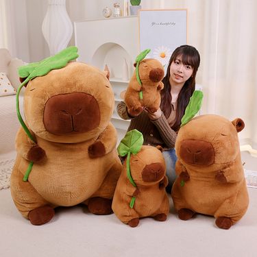 Lotus Leaf Kapybara, Capybara Doll, Plush Toy, Oversized Doll, Ornament, Gift Doll_voghion.com