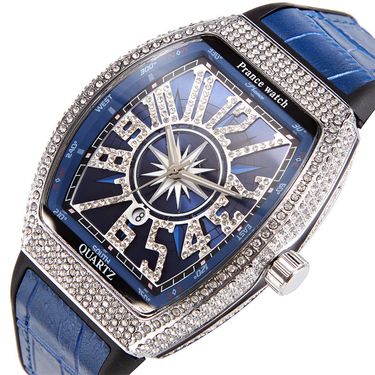 Gypsophila Frank FM Barrel Leaping Full Diamond Richard Trendy Calendar Men's Watch Trend_voghion.com