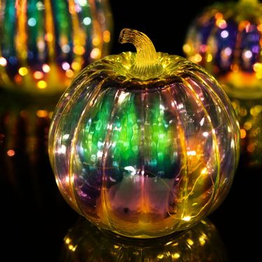 Halloween Autumn Glass Pumpkin Lantern Glass Ornaments Glass Decoration Gifts_voghion.com
