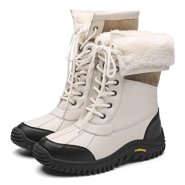 Ski Boots Winter Northeast Outdoor Snow Boots Martin Boots Women's Plus Velvet Warm Women's Waterproof Non Slip High Top Fashionable Cotton Shoes_voghion.com