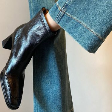 Knee-High Boots Slim-Fit Square-Heel Soft Leather Versatile 2025 Fall/Winter New_voghion.com