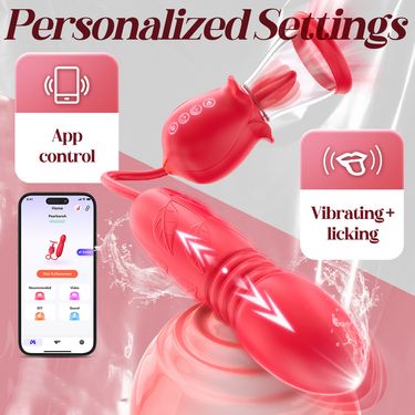 APP Rose Tongue Licking Adult Toys Foreplay Vibrating Massage Stick Couple Multi-Frequency Sex Toys_voghion.com