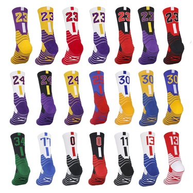 Men's Basketball Number Sports Knee High Thickened Towel Bottom Cycling Running Basket Child Adult calcetines Socks_voghion.com