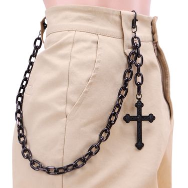 Jewelry Hip-hop Punk Metal Classic Cross Dark Pant For Dressing Up Jeans Waist Chain_voghion.com