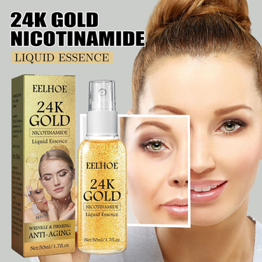 2024 new gold foil anti wrinkle spray reduces fine lines, moisturizes lifts skin and tightens essence_voghion.com