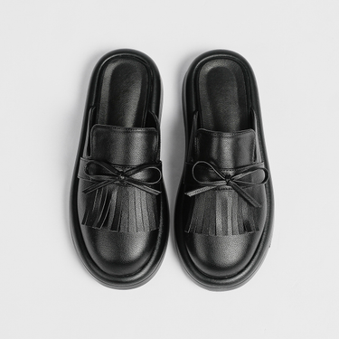 New tassel bow flat Muggles plus size shoes_voghion.com