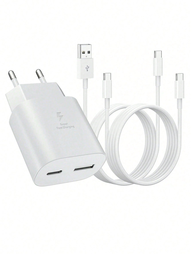 USB C Charger, 25W Dual Port USB C Fast Charging With 60W USB/USB-C To Type-C Fast Charging Cable, 3.3FT/100cm Data Cable Compatible With IPhone_voghion.com