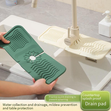 Drain Pad Faucet Splash Proof Silicone Pad Sink Filter Pad Household Non Slip Countertop Pad Soap Cup Mat_voghion.com