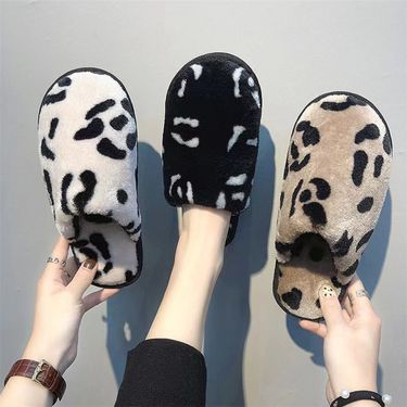 Cotton slippers women's autumn and winter home household indoor heating thickened soft bottom couple fluffy slippers men_voghion.com