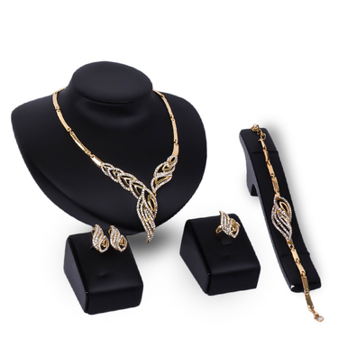 Women's New Natural Fashion Alloy Jewelry Set Necklace Earrings Premium Feeling Sets_voghion.com